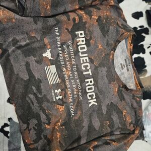Under Armour Project Rock Camo Tee - Orange & Gray